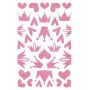 Glitty, Pack 2 sh 10,5x16cm, Hearts / crowns, pink  - 2