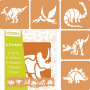 Set of 6 assorted stencils, Dinosaurs  - 1