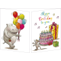 Carte Cache-Cache "L'hippopotame, les ballons et le cadeau"  - 1