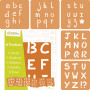 Set of 6 assorted stencils, Alphabet  - 1