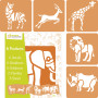 Set of 6 assorted stencils, Animals of the savannah  - 1