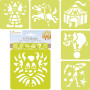 * Set of 6 assorted stencils, Circus  - 1