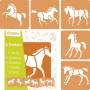 Set of 6 stencils, Horses  - 1